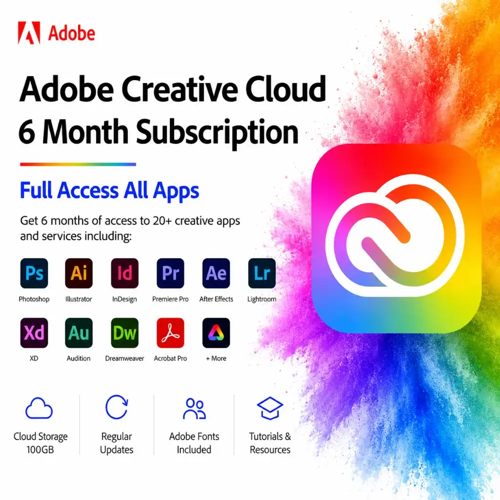 Adobe Creative Cloud 6 Months Subscription | Full Access All Apps