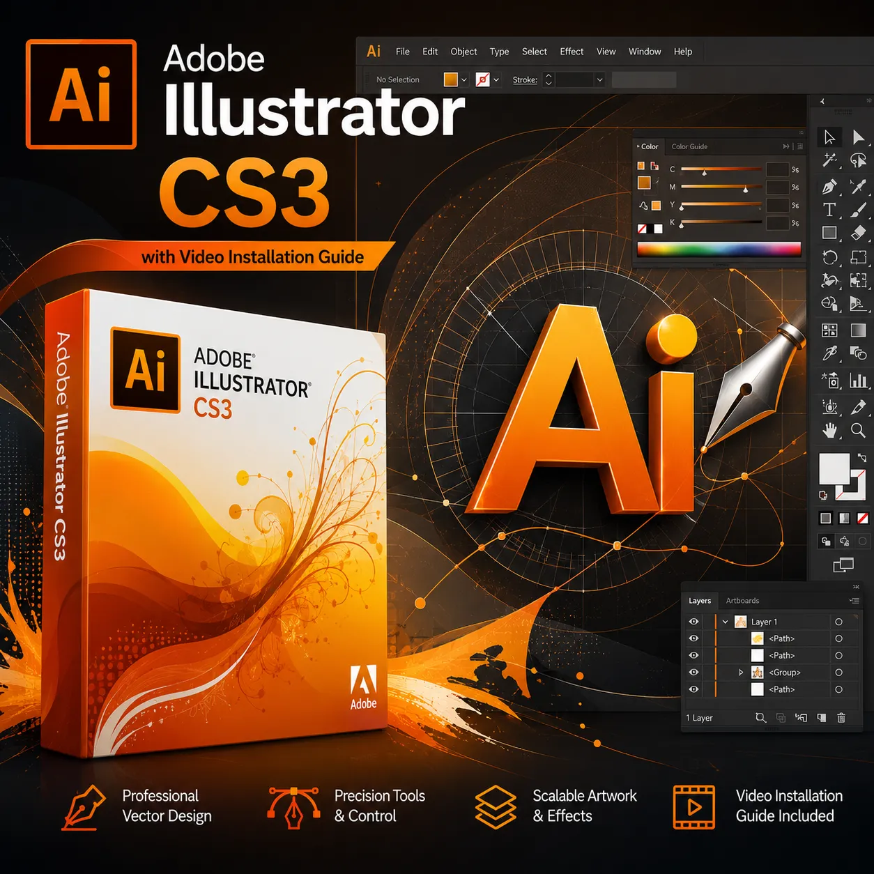 Adobe Illustrator CS3 with Video Installation Guide