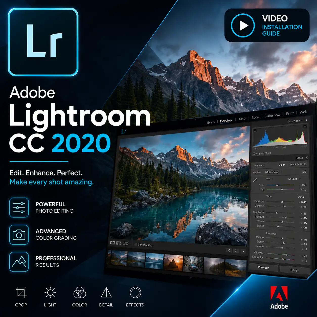 Adobe Lightroom CC 2020 with Video Installation Guide