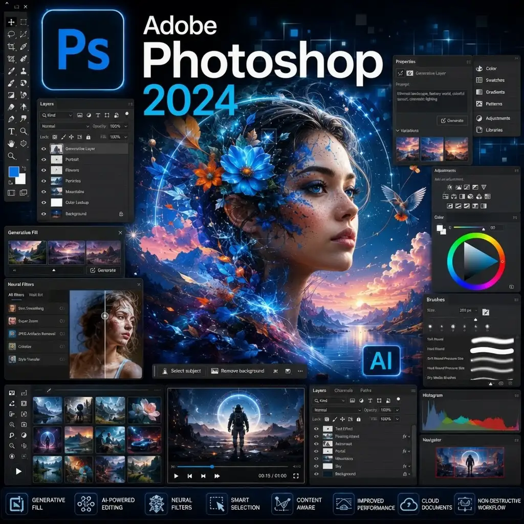 Adobe Photoshop 2024 with Video Installation Guide