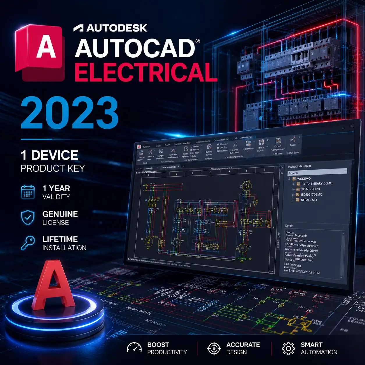 AutoCAD Electrical 2023 - 1 Device Product Key - 1 Year
