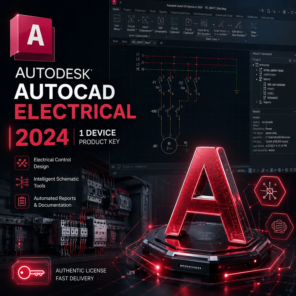 AutoCAD Electrical 2024 1 Device 1 Year Product Key
