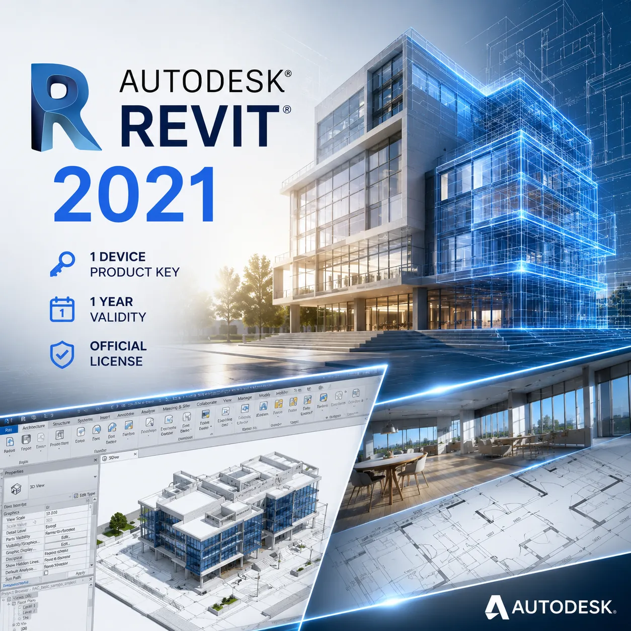 Autodesk Revit 2021 - 1 Device Product Key - 1 Year