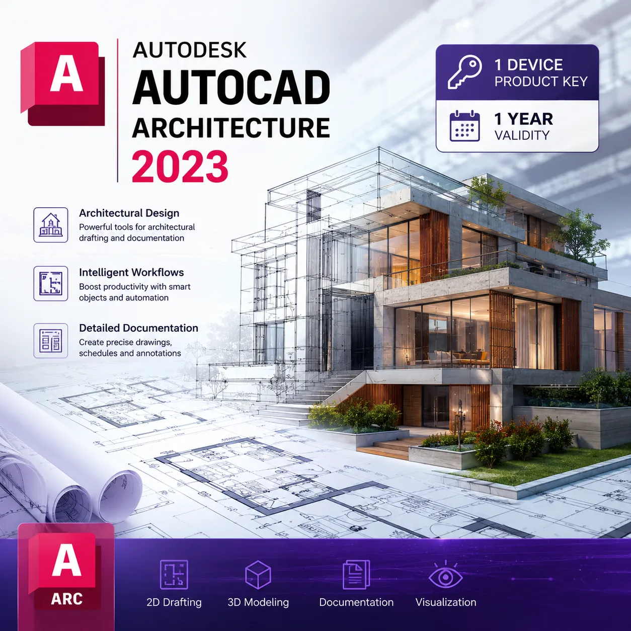 AutoCAD Architecture 2023 - 1 Device Product Key - 1 Year
