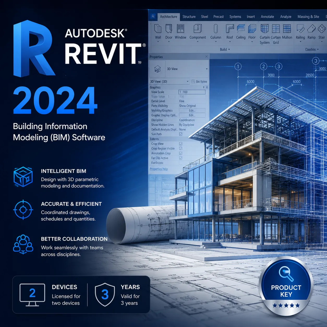 Autodesk Revit 2024 - 2 Devices Product Key - 3 Years