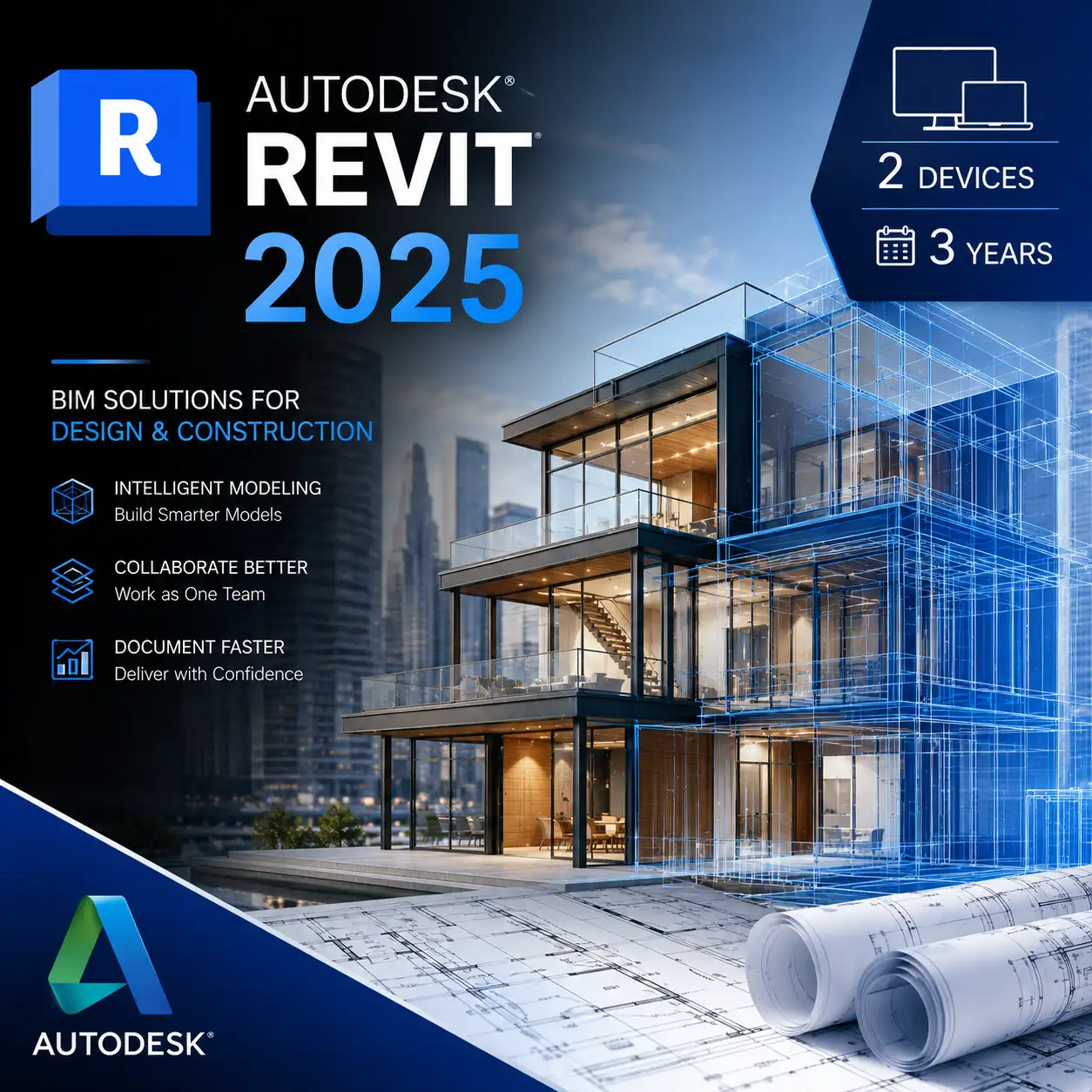 Autodesk Revit 2025 - 2 Devices Product Key - 3 Years