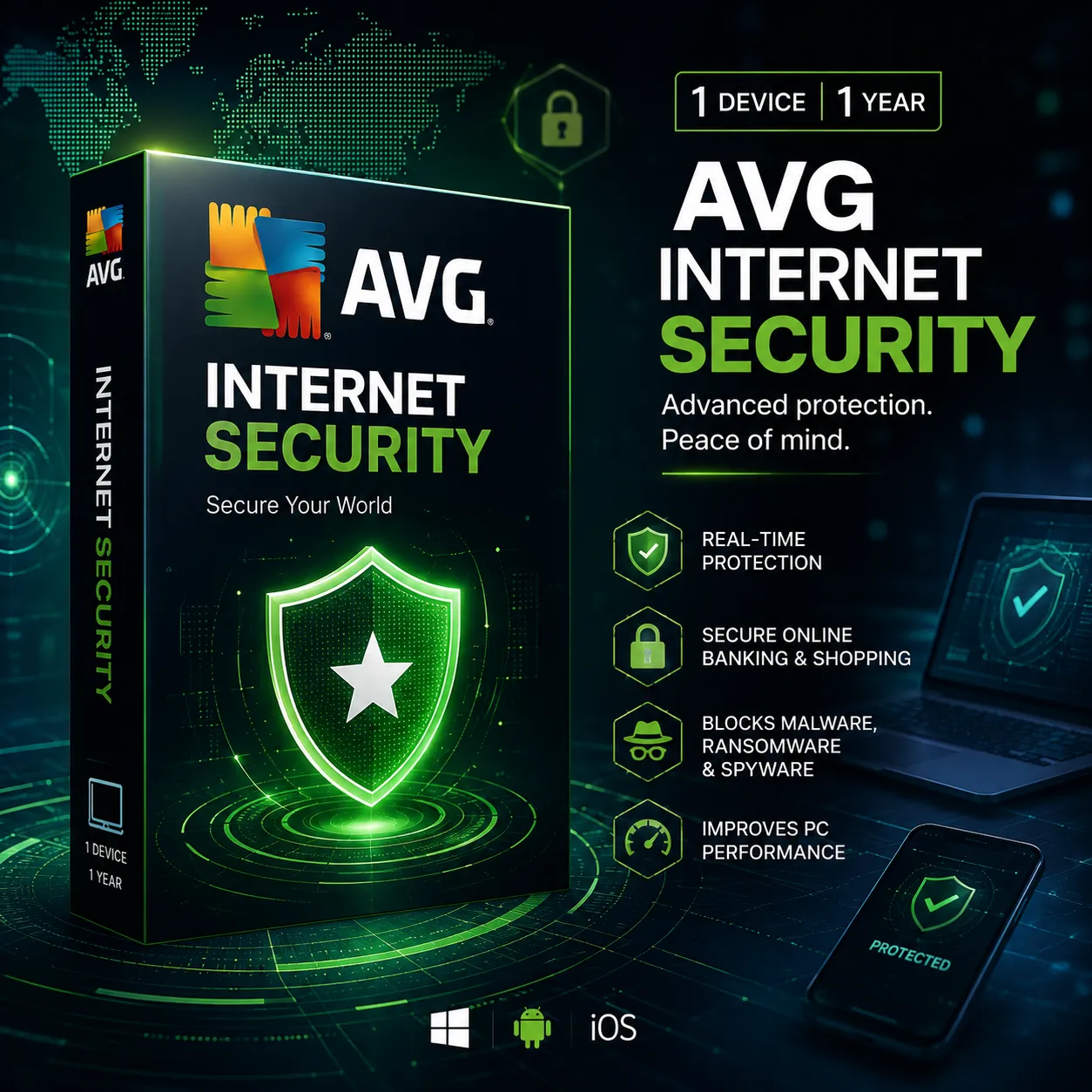 AVG Internet Security 1 Device 1 Year Product Key
