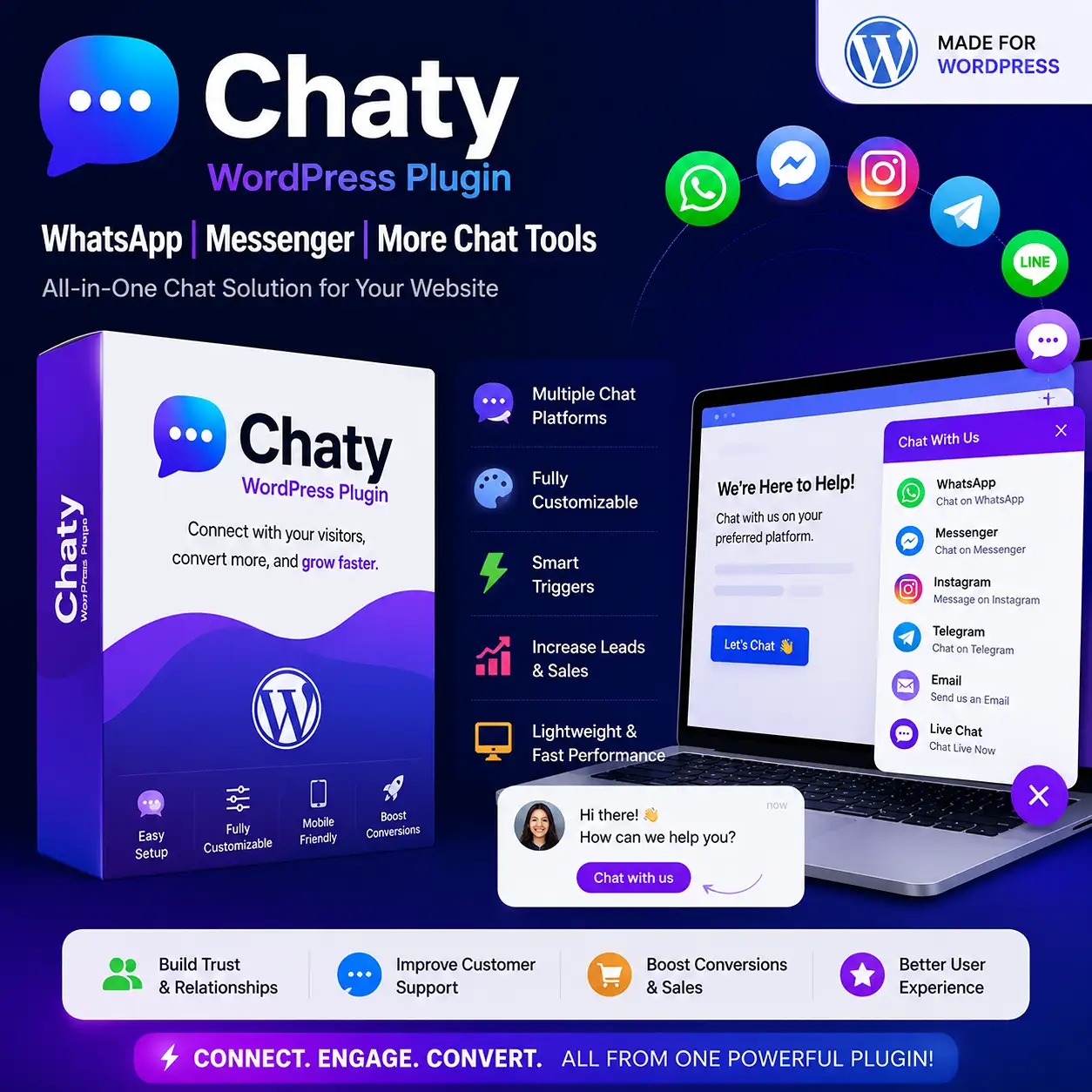 Chaty WordPress Plugin | WhatsApp | Messenger | More Chat Tools