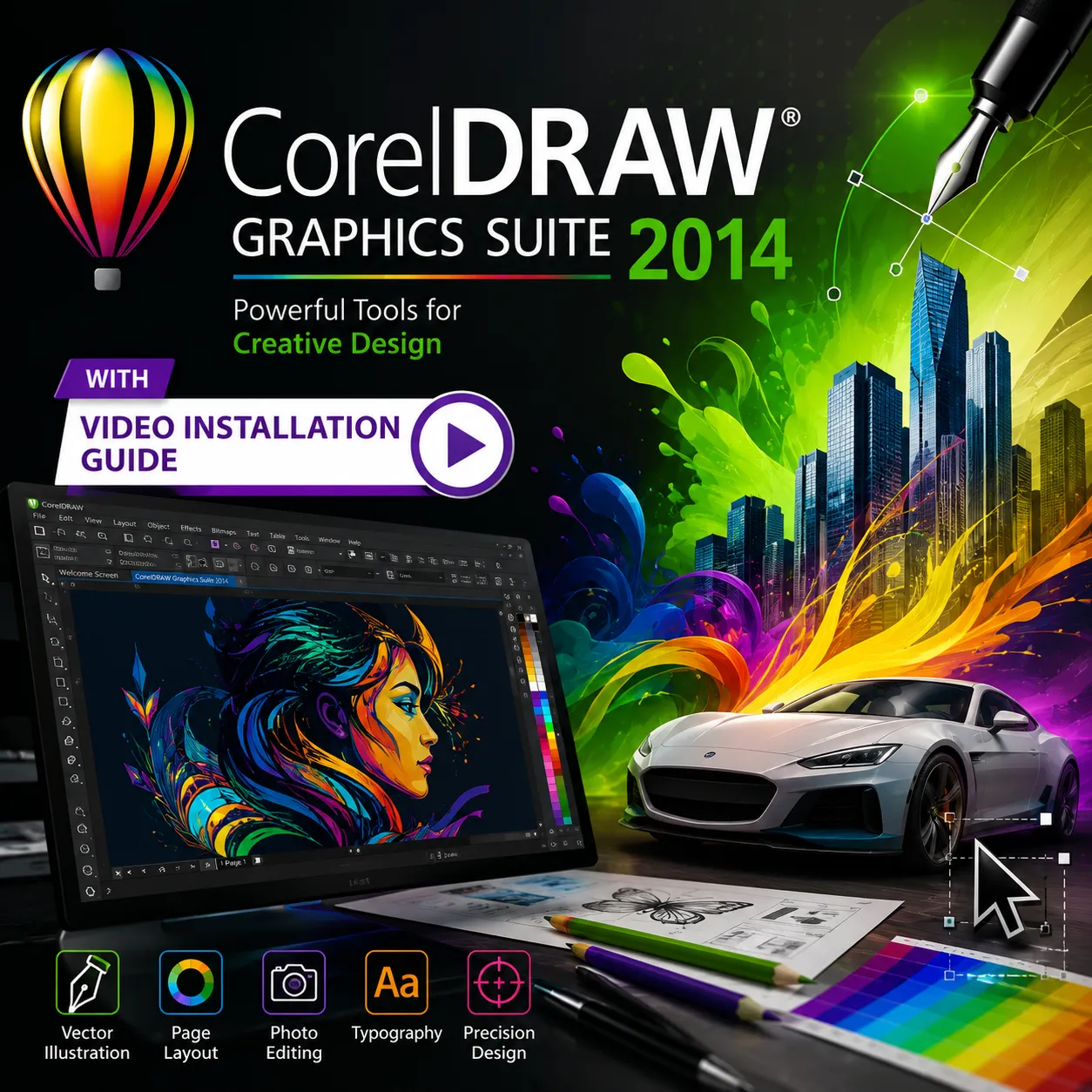CorelDRAW Graphics Suite 2014 with Video Installation Guide
