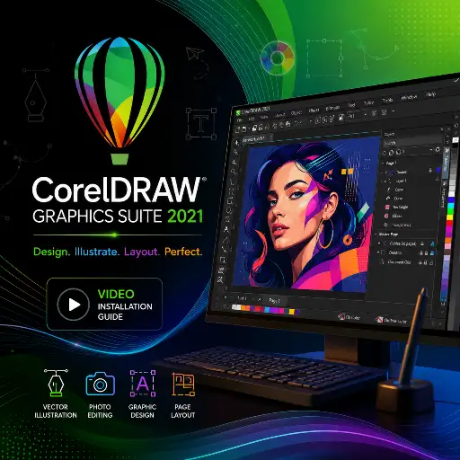 CorelDRAW Graphics Suite 2021 with Video Installation Guide