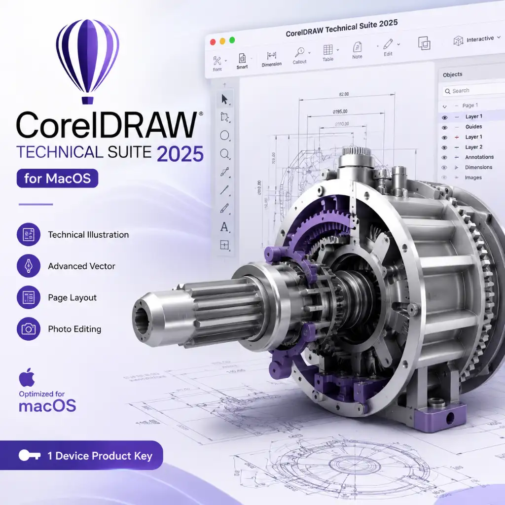 CorelDRAW Technical Suite 2025 for MacOS - 1 Device Product Key