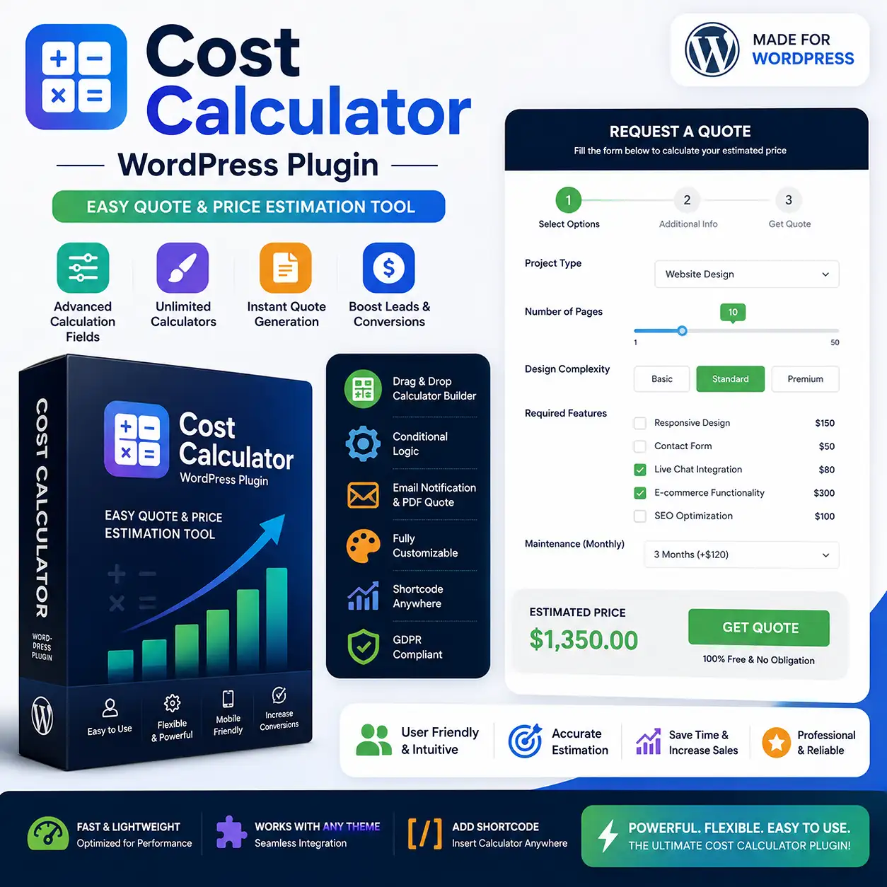 Cost Calculator WordPress Plugin | Easy Quote & Price Estimation Tool
