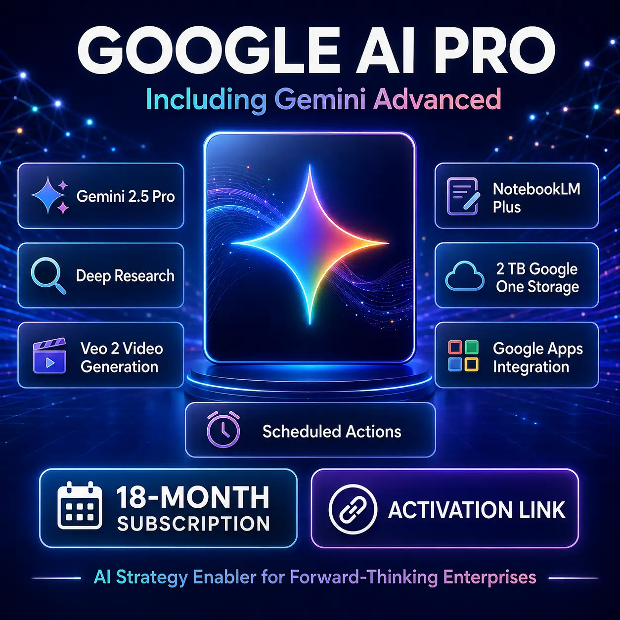 Google Ai Pro including Gemini Advanced - 18 Month Subscription Activation Link