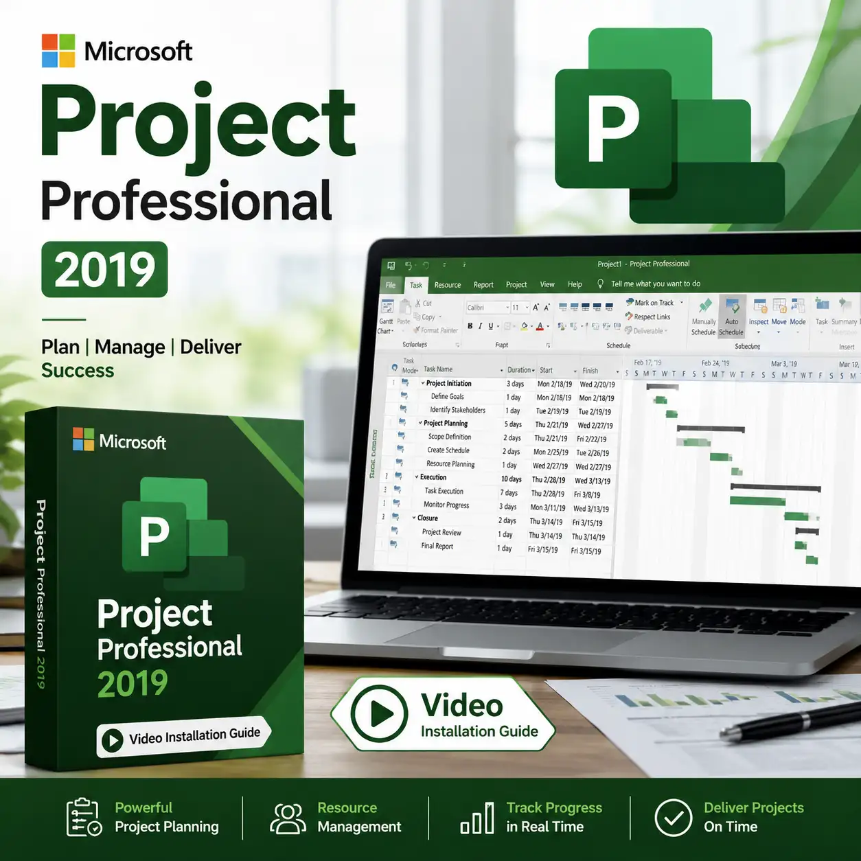 Microsoft Project Professional 2019 with Remote Installation