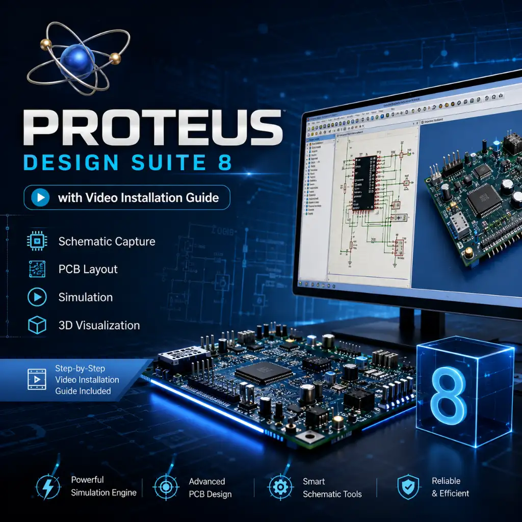 Proteus Design Suite 8 with Video Installation Guide 