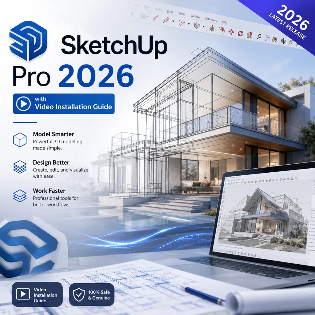 SketchUp Pro 2026 with Video Installation Guide