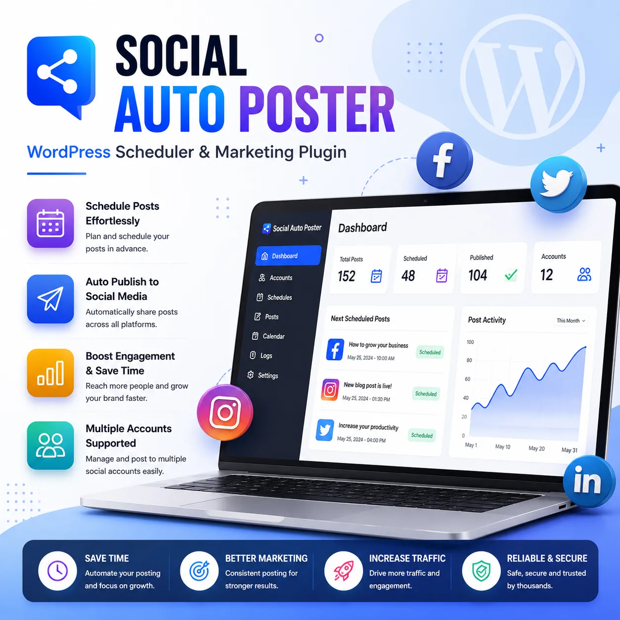 Social Auto Poster | WordPress Scheduler and Marketing Plugin