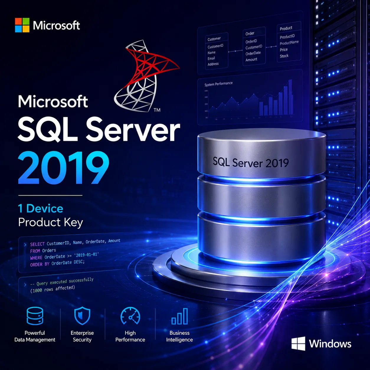 Microsoft SQL Server 2019 - 1 Device Product Key