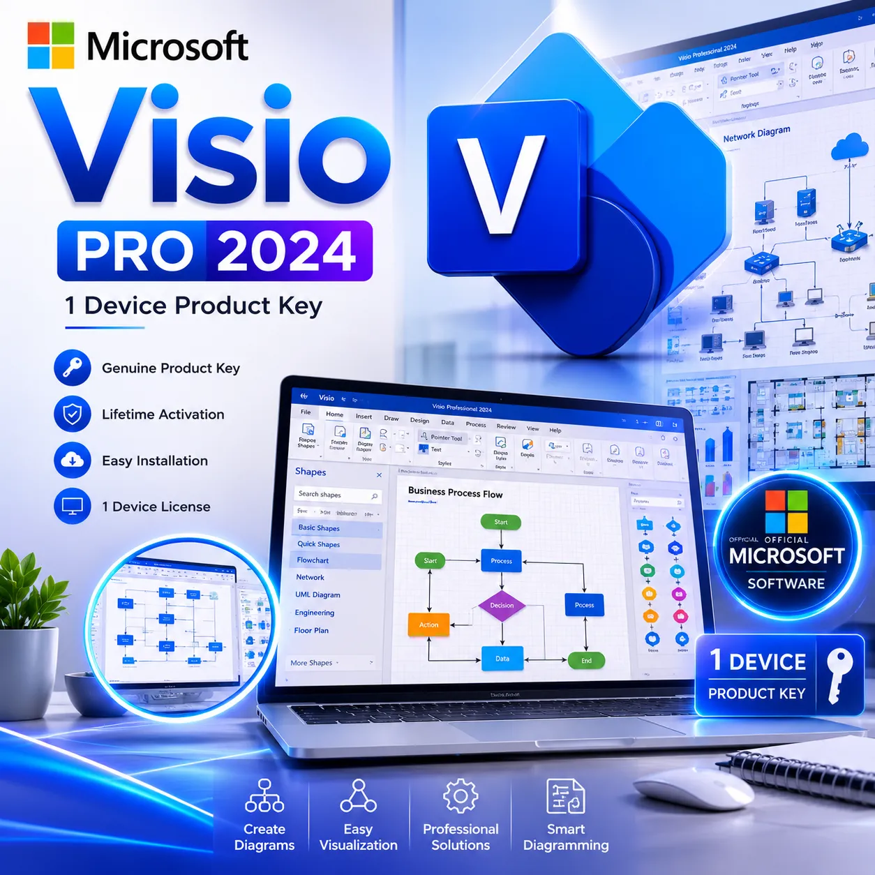 Microsoft Visio Pro 2024 - 1 Device Product Key