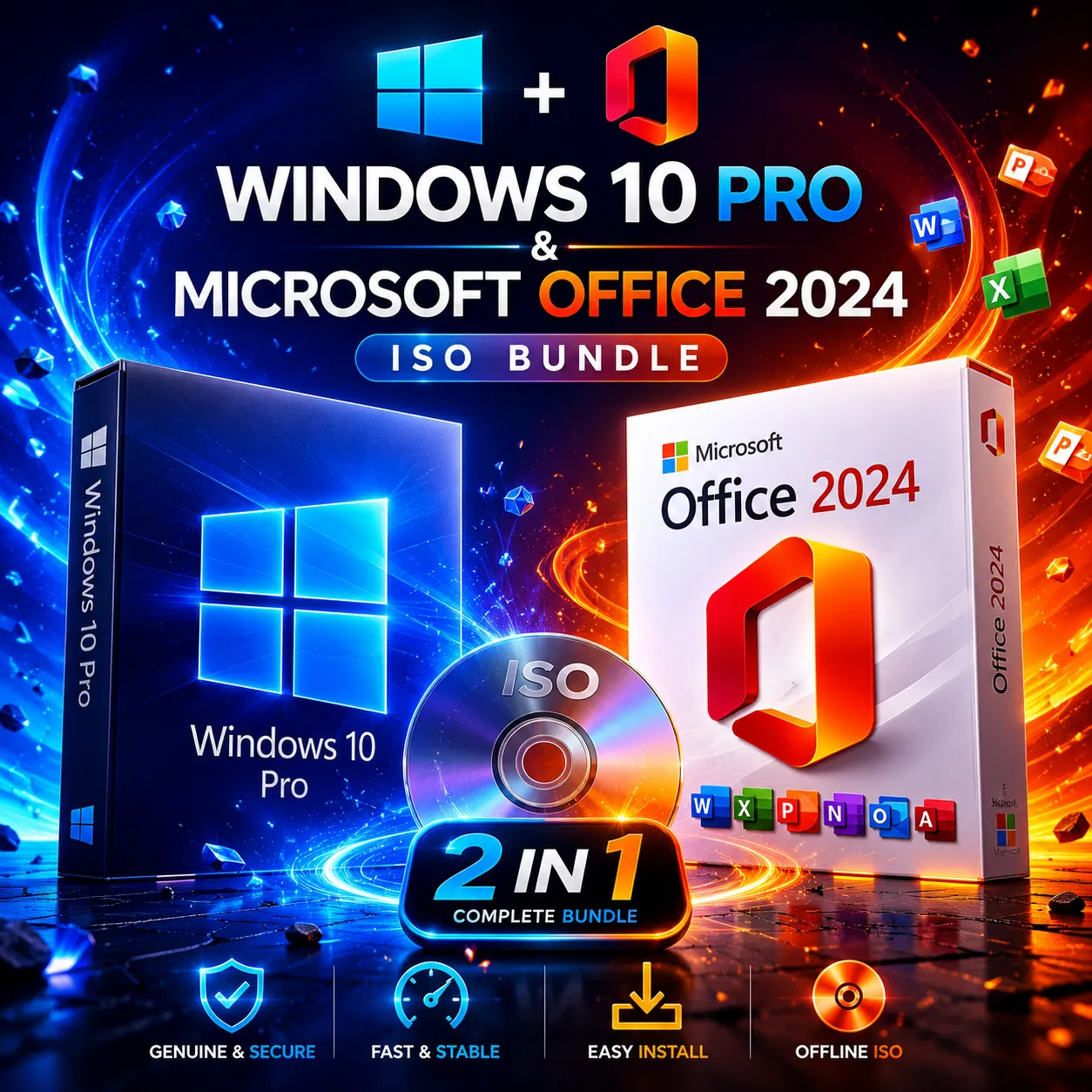 Windows 10 Pro & Microsoft Office 2024 ISO Bundle