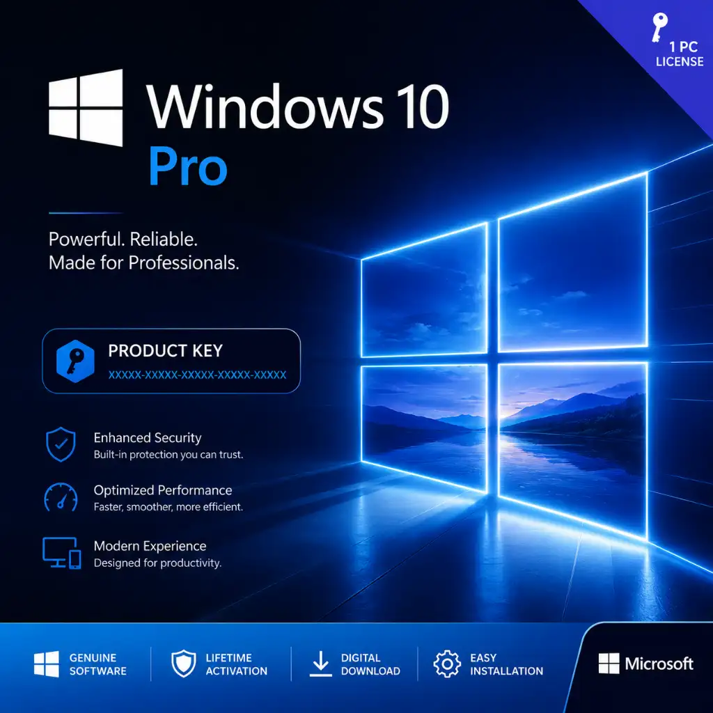 Windows 10 Pro with Product Key for 1 PC